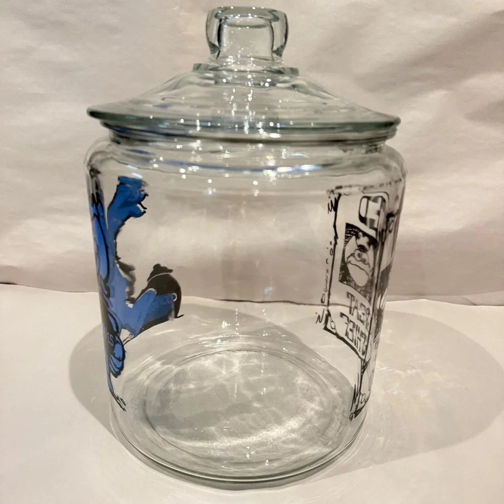 Cookie Monster Glass Cookie Jar Wanted Great Cookie Thief Sesame‎ Street Muppets
